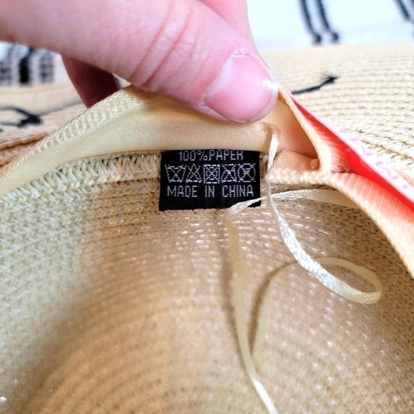 SUMMER & ROSE "OFF DUTY" WIDE BRIM 100% PAPER HAT - Picture 2 of 5